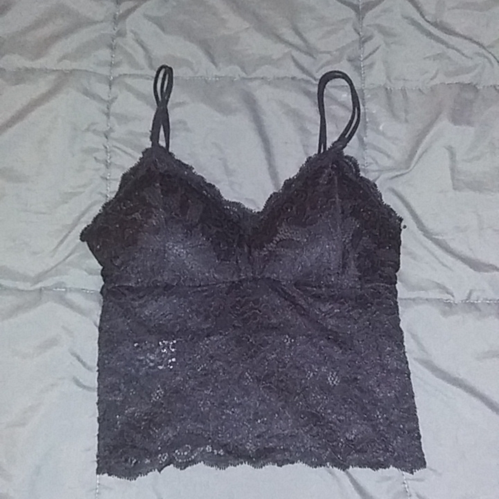Black laced crop top